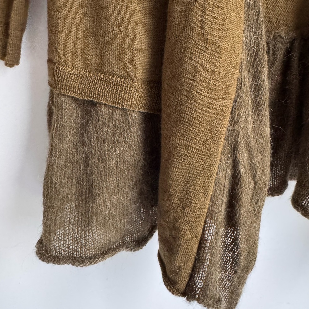 Anthropologie Moss Green Wool Alpaca Blend Cardigan XS small goblincore texture - Picture 3 of 10
